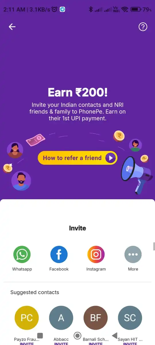 share phonepe referral code