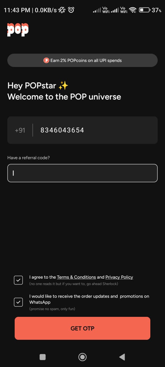 POP UPI App Referral code | ₹200 FREE For All RuPay Credit Card UPI Users 2 pop upi referral code