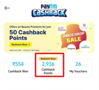 Convert Paytm Cashback point to Real Cash : Redeem points 3 paytm 03