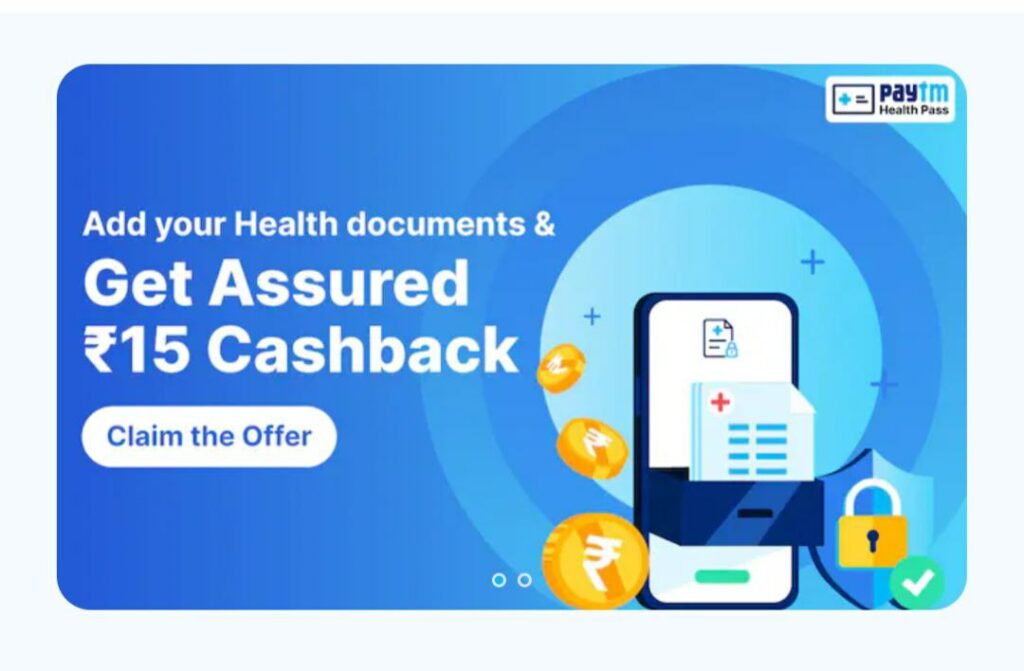 Free Paytm Health Cashback Offer-Get Rs 15 Cashback