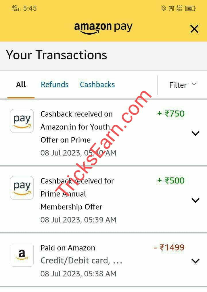 amazon prime youth membership cashback