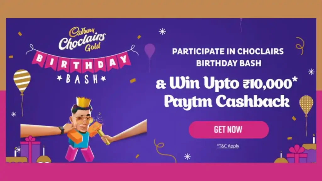 Paytm Cadbury Choclairs Birthday Bash Cashback Offer{ 5 Rs Free Paytm Cash} 1 Paytm Cadbury Choclairs Birthday Bash Cashback Offer