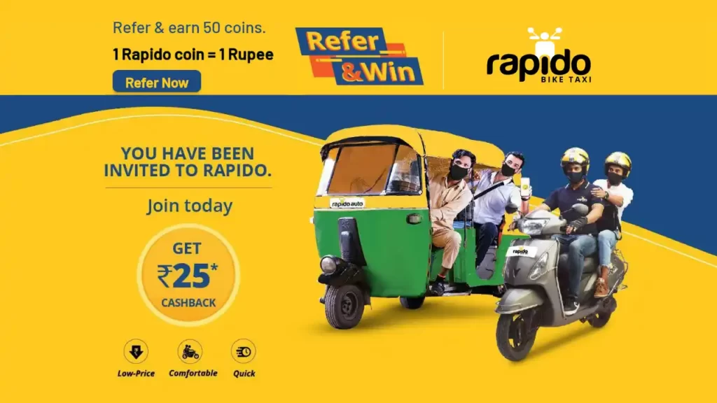 Rapido App Referral Code: Earn Free ₹ 50 coin|Free Bike & Auto Rides 1 Rapido Referral Code 1024x576 1