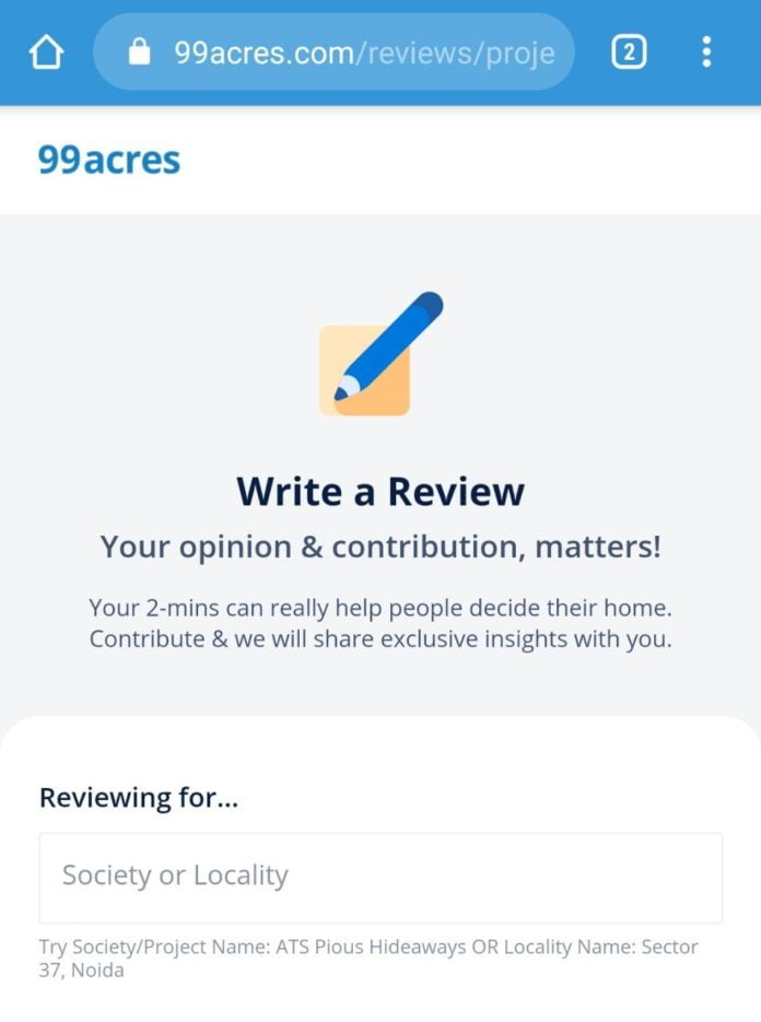 99acres Survey review Loot - Earn ₹150 PayTm Cash 3 write a review on your society & earn payTm cash