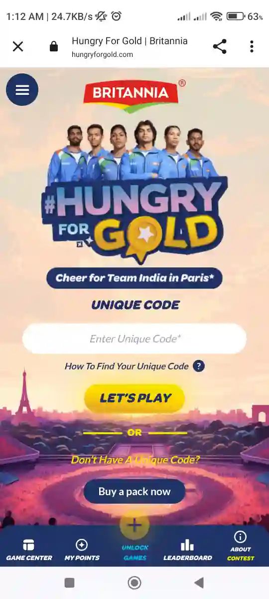 Britannia Hungry For Gold Offer - win 10 rupees in UPI 4 britannia hungry gold unique code
