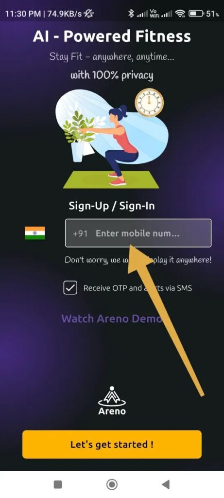 Areno App Referral code Loot : Earn Amazon FlipKart Vouchers For Free 2 Areno App mobile no registration