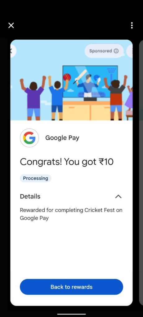 Google Pay cricket Fest Offer-Get ₹100 by Collecting Superfans 2 google pay cricket fest reward