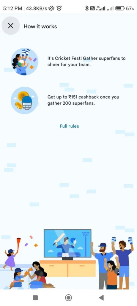 Google Pay cricket Fest Offer-Get ₹100 by Collecting Superfans 1 screenshot 2024 03 13 17 12 04 229 com636863140780062161