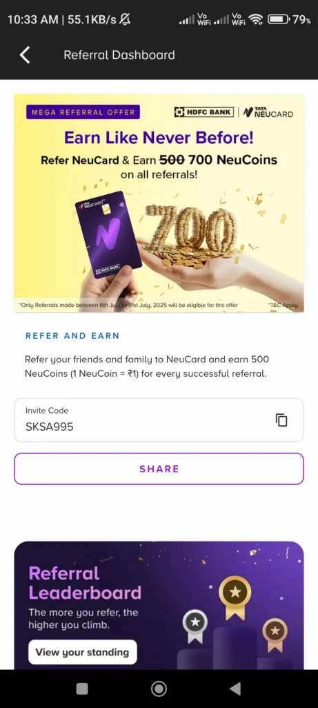 Tata neu referral code 