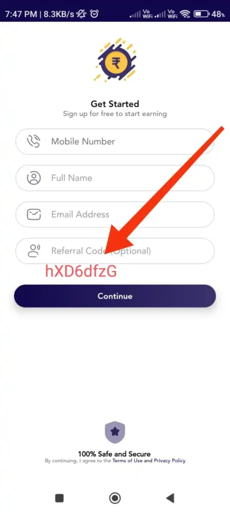 EarnEasy App Referral Code