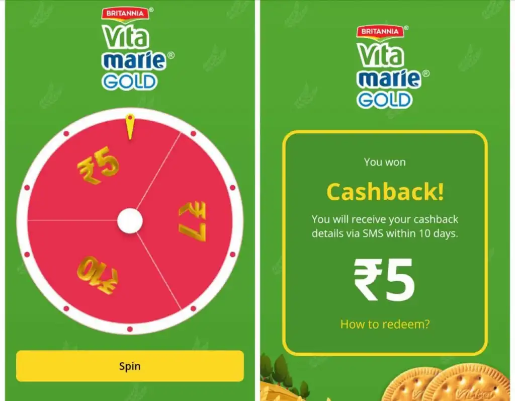 Britannia Vita Marie Gold Offer – Get ₹10 Free Cashback 2 vita marie gold cashback details