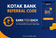 Kotak Bank Referral Code – Earn ₹50 Each on Successful Account Opening Kotak Bank Account Opening