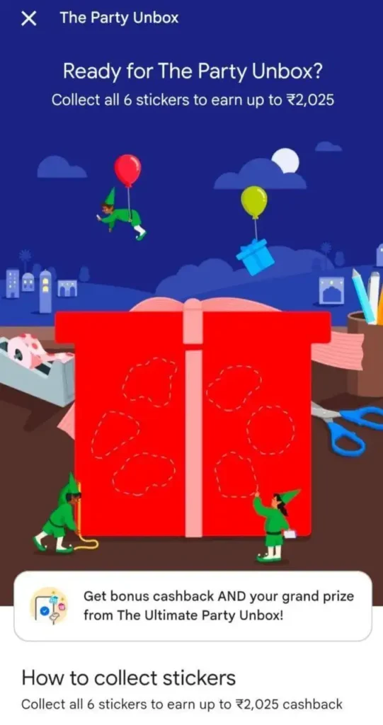 Gpay Party Unbox offer
